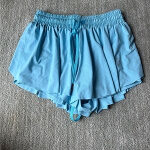 Women's Sky Blue Flowy/Butterfly Athletic Shorts